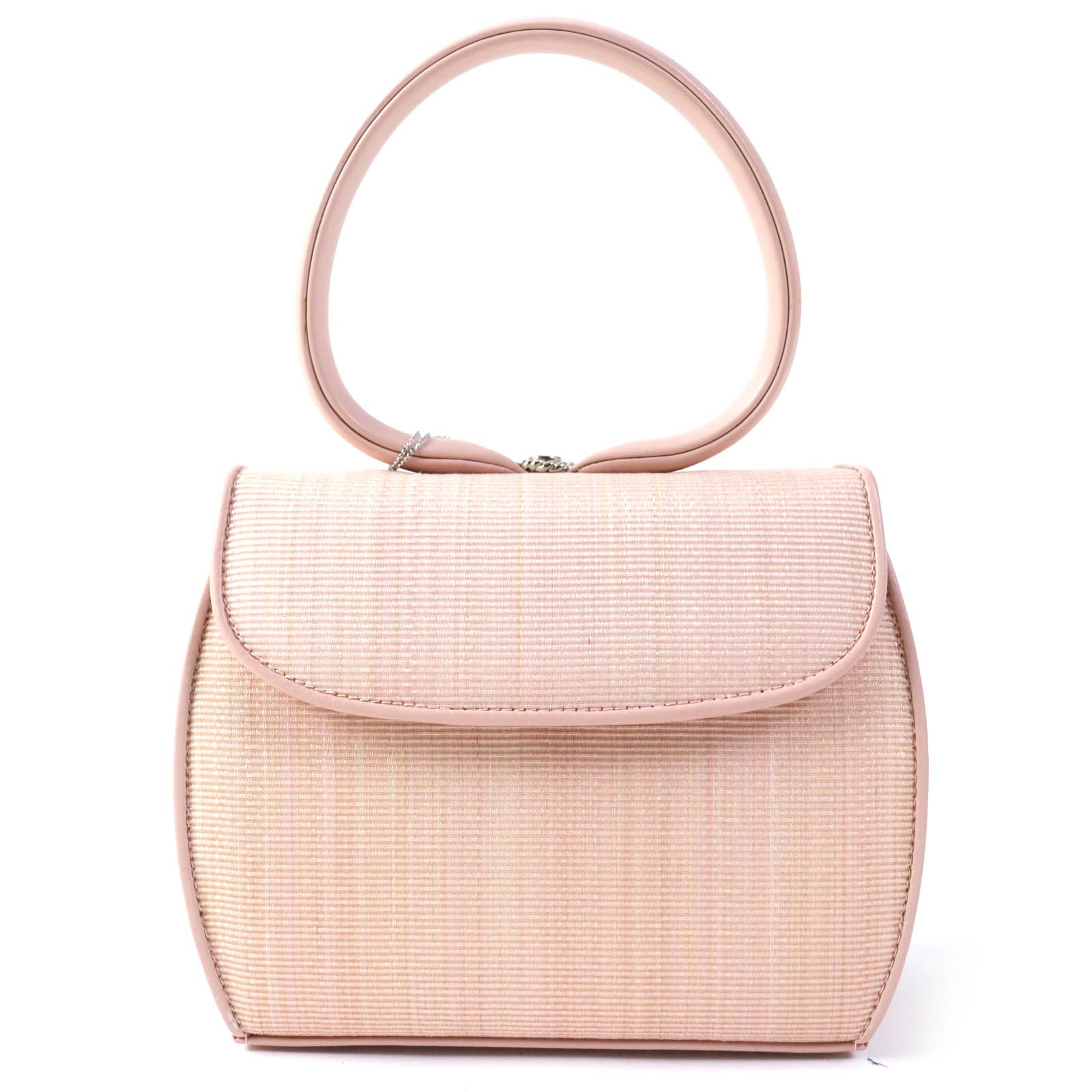 【ドンドン見直し】未使用品△COMTESSE コンテス 7166 プリンセス レザー使い ホースヘア ハンドバッグ ピンク 保存袋付き ドイツ製 正規品 レディース