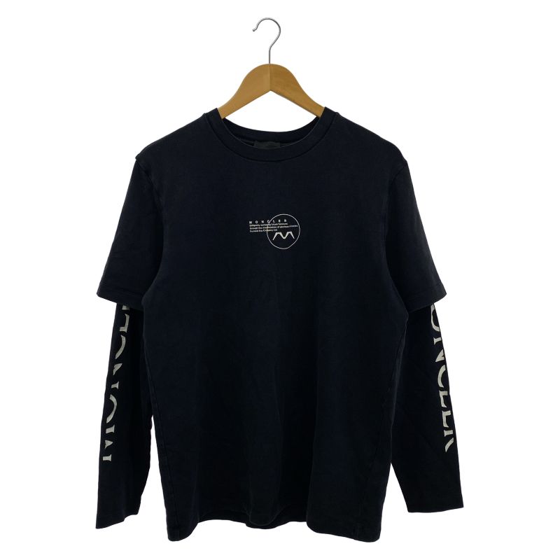 【中古】MONCLER Tシャツ H20918D00006 ブラック サイズS モンクレール[91]