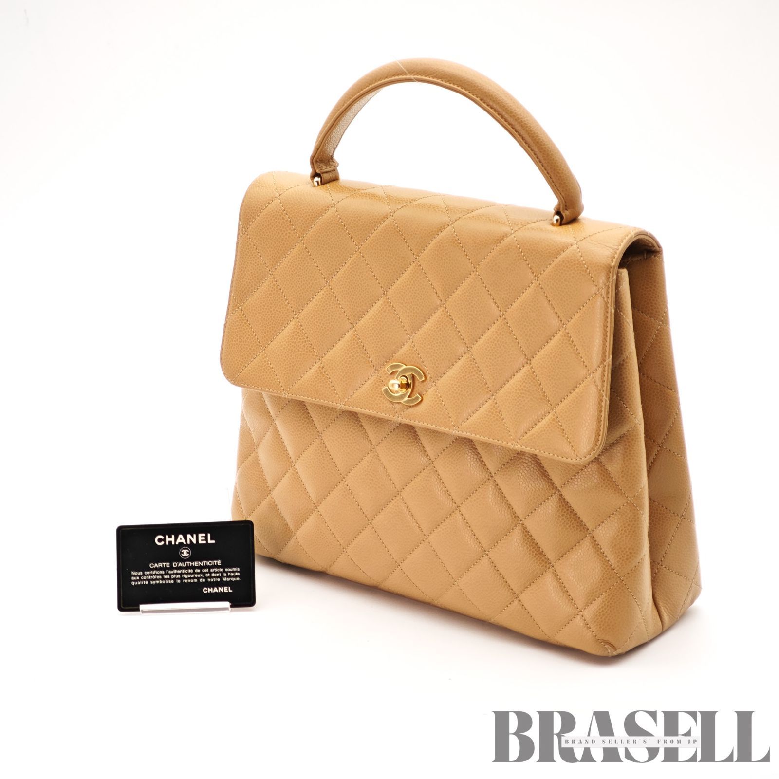 CHANEL トップハンドルバッグ バッグ ハンドバッグ フラップバッグ ベージュ レディース ギャランティーカード