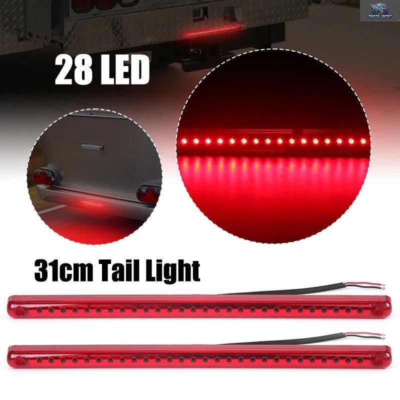 28LEDテールライトストリップバー12インチ超薄型リアブレーキストップランプ12Vトレーラーマイクロバスオフロード車SUVRV LED第3テールライ
