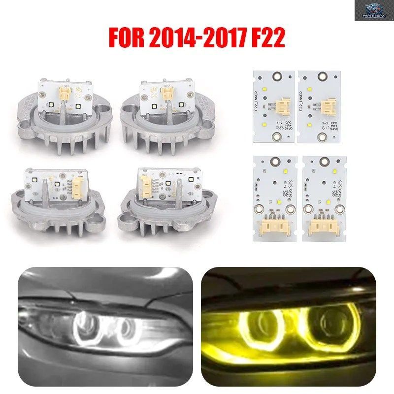 DRLヘッドライトLEDチップモジュールライト63117388923 BMW 2シリーズ M2 F87 M2C F22 F23 2014 - 16 ホワイトエンジェルアイランプ