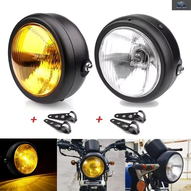 5.75インチ オートバイ用LEDビンテージスタイルヘッドライト ラウンドライト フラッシュランプ LEDモトドライビングライト ヘッドランプ カ