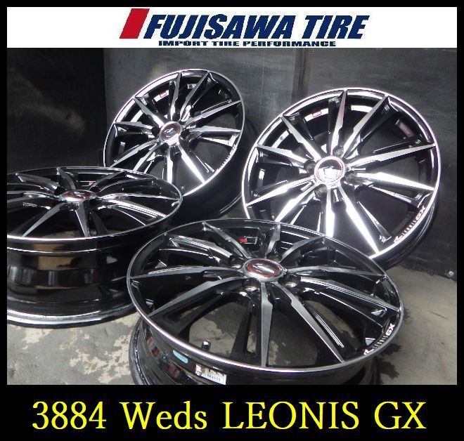 【3884】B送料無料▲Weds LEONIS GX▲16x5.0J /6.0J 4穴 100 +45/+42▲4本 前後サイズ違い 26103429
