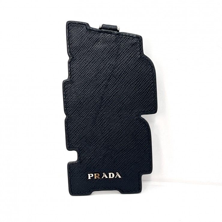 PRADA（プラダ）ロゴ バッグチャーム キーホルダー サフィアーノレザー