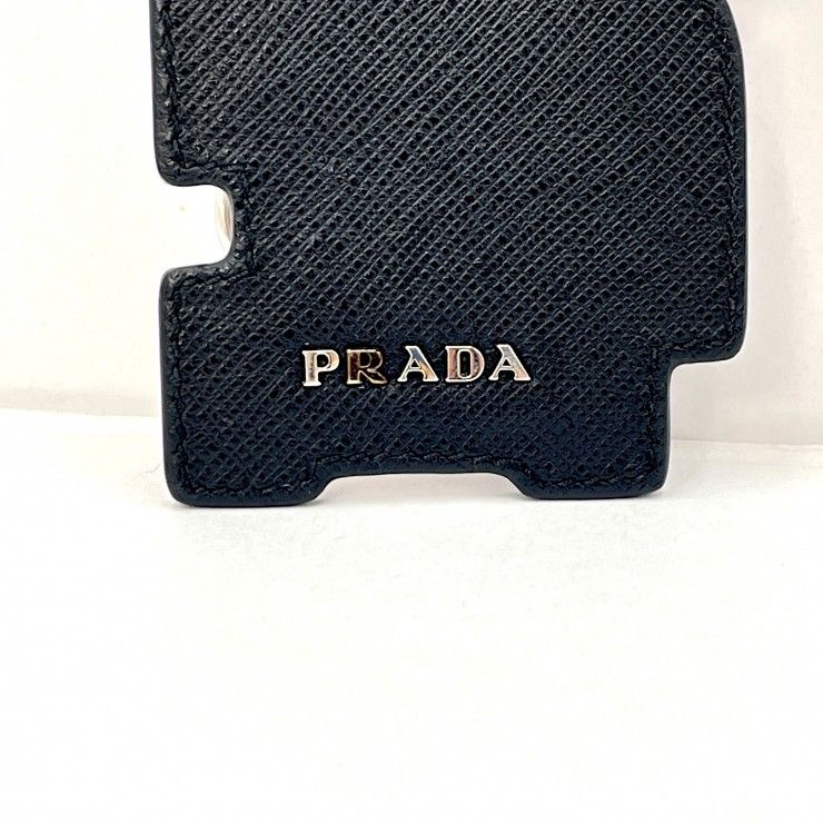 PRADA（プラダ）ロゴ バッグチャーム キーホルダー サフィアーノレザー