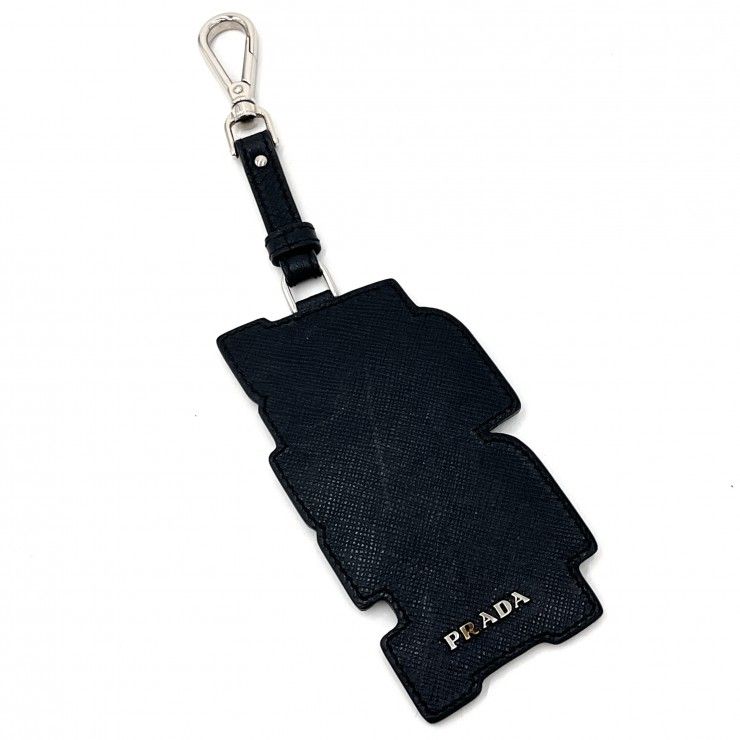 PRADA（プラダ）ロゴ バッグチャーム キーホルダー サフィアーノレザー