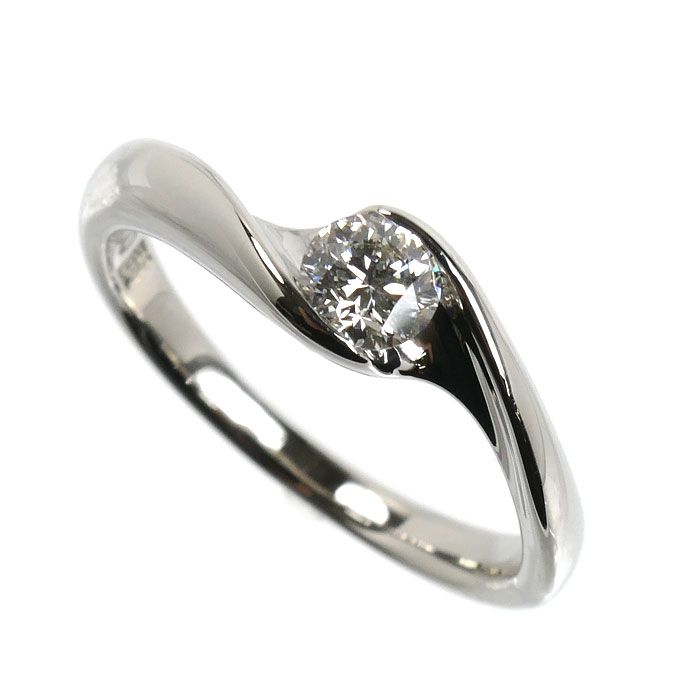 俄 NIWAKA Pt900プラチナ 暁 AKATSUKI リング・指輪 ダイヤモンド0.26ct 9号 4.0g レディース 中古 美品
