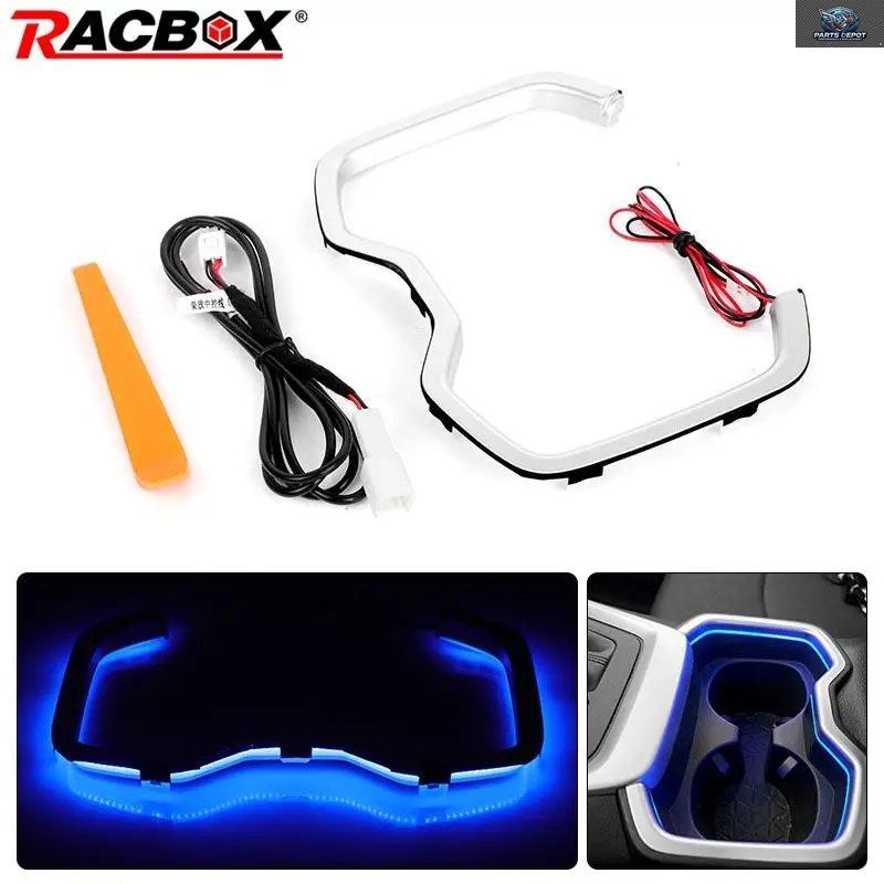 アイスブルーカップホルダーライト トヨタ RAV4 XA50 2019 - 24 センターアームレストフレーム LEDインテリア装飾ランプ