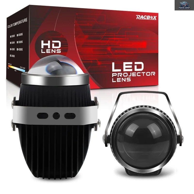 車用 2インチ LED フォグライト プロジェクター 12V 6000K ホワイト ハイ/ロービーム HD ガラス バイLED フォグランプ レンズ SUV セダン