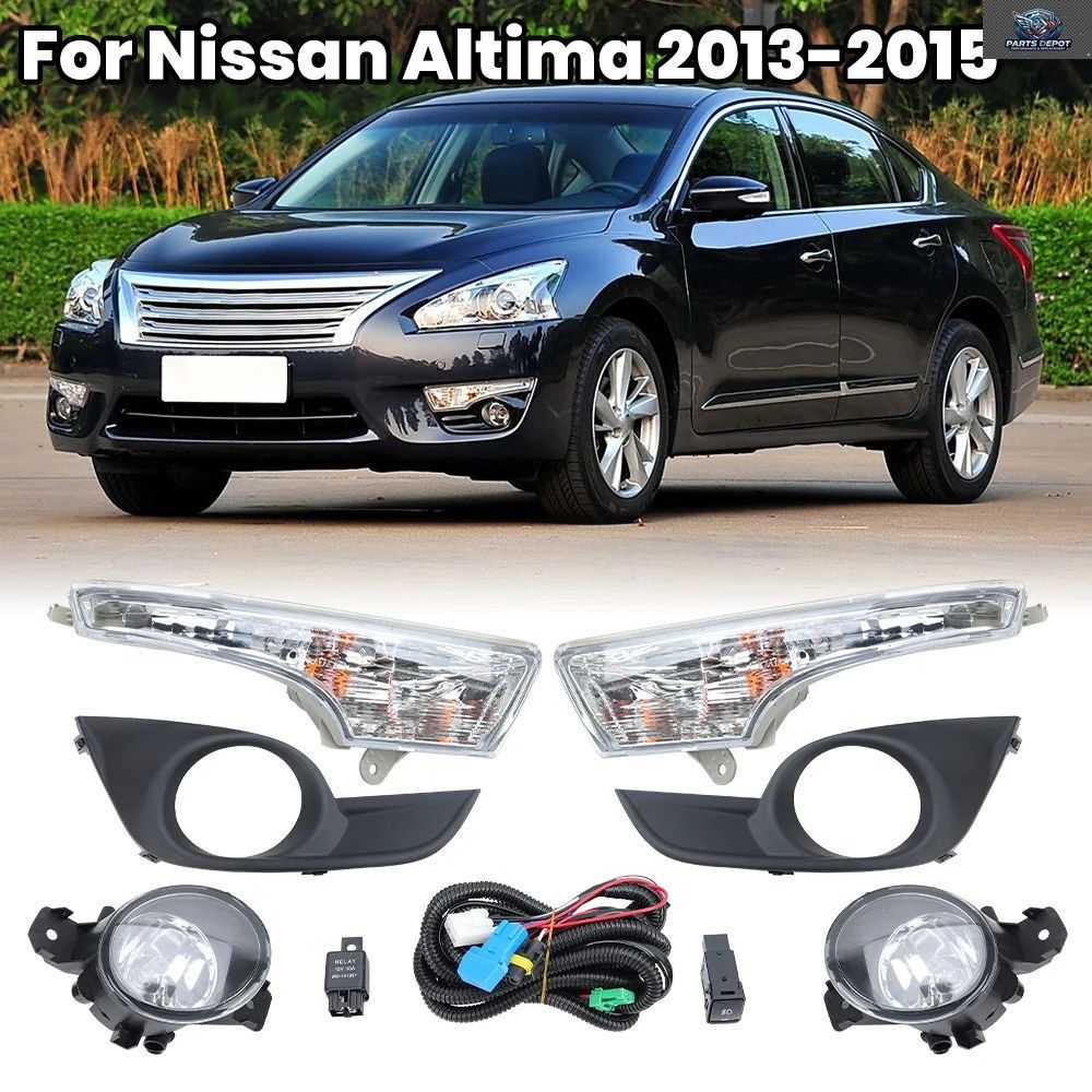 日産アルティマ ティアナ 2013 2014 2015 車用フォグランプグリルカバー DRLフォグランプキット ヘッドライト ハーネスバルブスイッチ付き