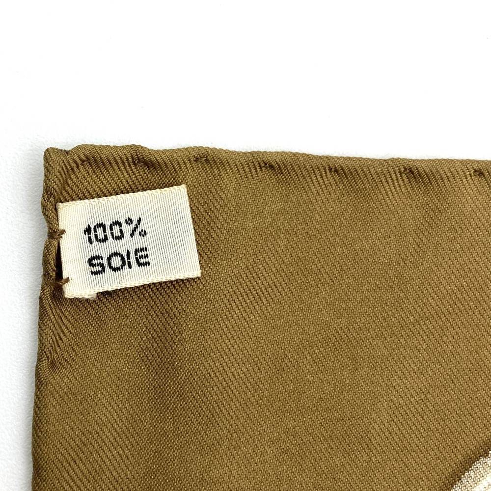 HERMES エルメス カレ90 スカーフ MAILLONS 鎖の環 シルク ブラウン