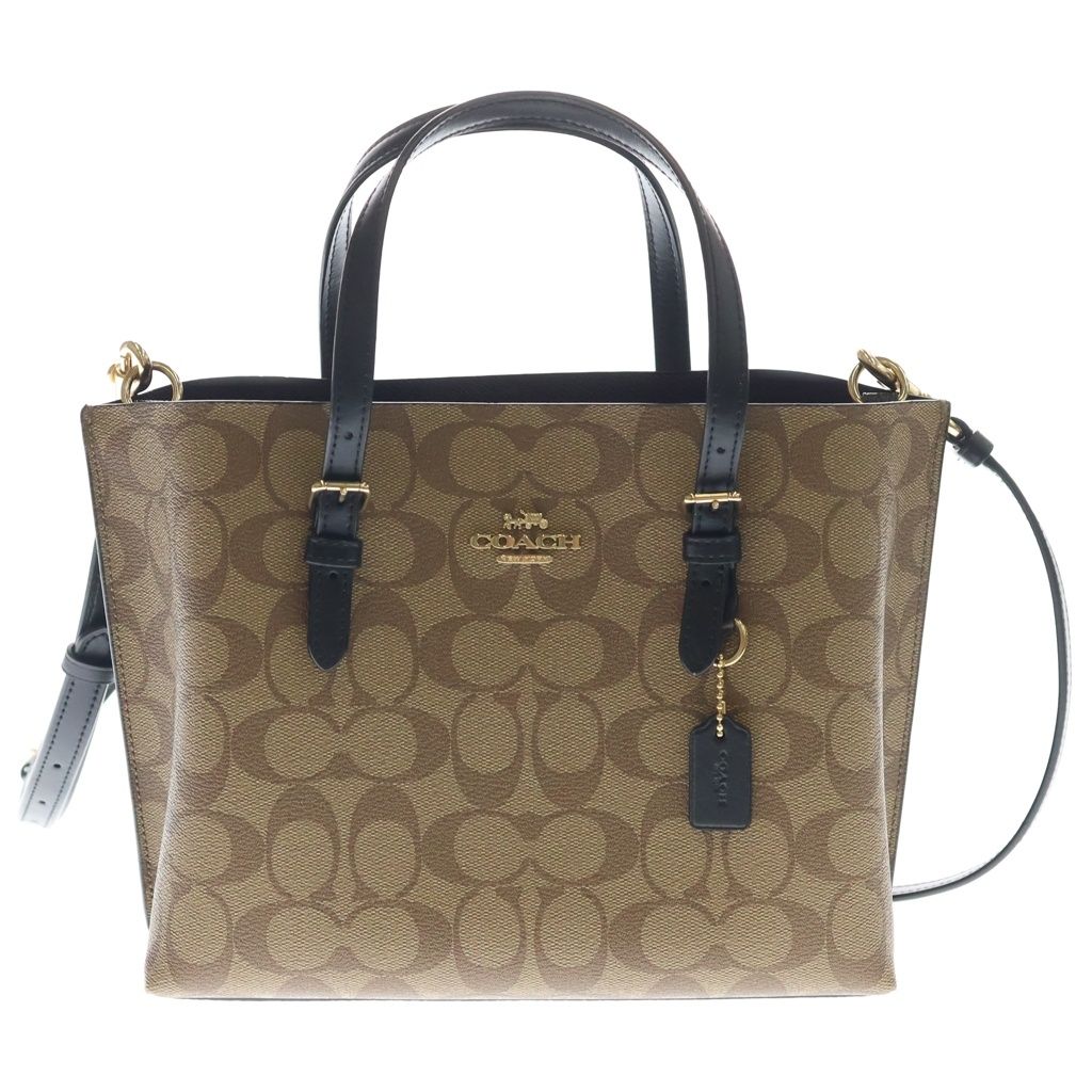 COACH (コーチ) 総柄 フロントロゴ 2WAY ハンドバッグ ブラウン H2141-C4250