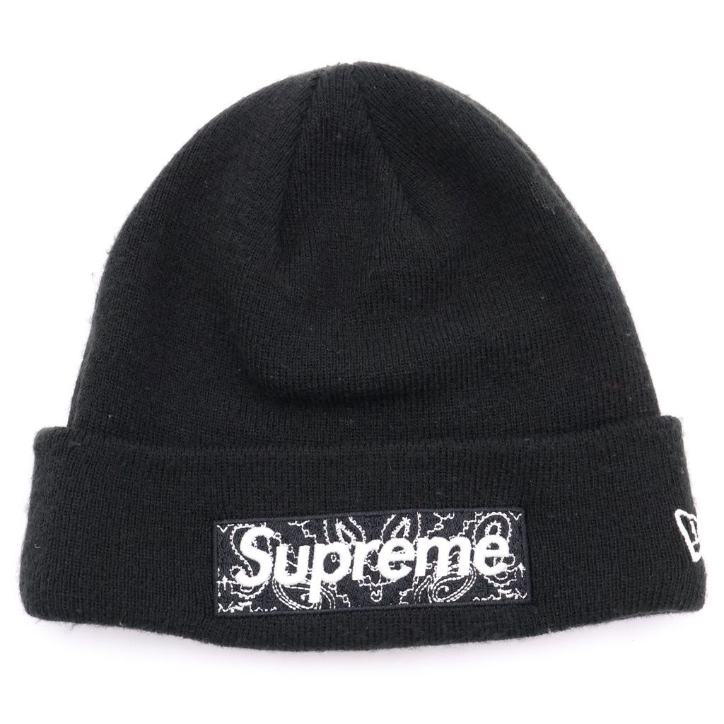 SUPREME (シュプリーム) 19AW × New Era Bandana Box Logo Beanie ニューエラ バンダナ ボックスロゴ ビーニー ブラック