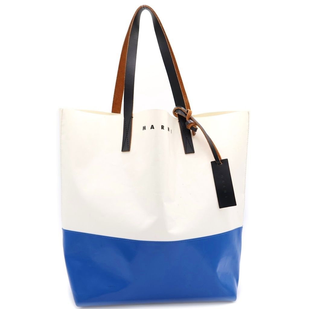 MARNI (マルニ) TRIBECA TOTE トライベッカ トートバッグ ブルー/ホワイト SHMQ0037A0