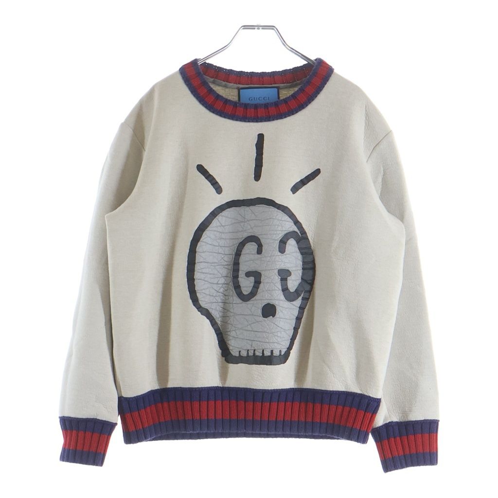 GUCCI (グッチ) 16AW Ghost Print Trainer ゴースト クルーネックトレーナー ホワイト 408239