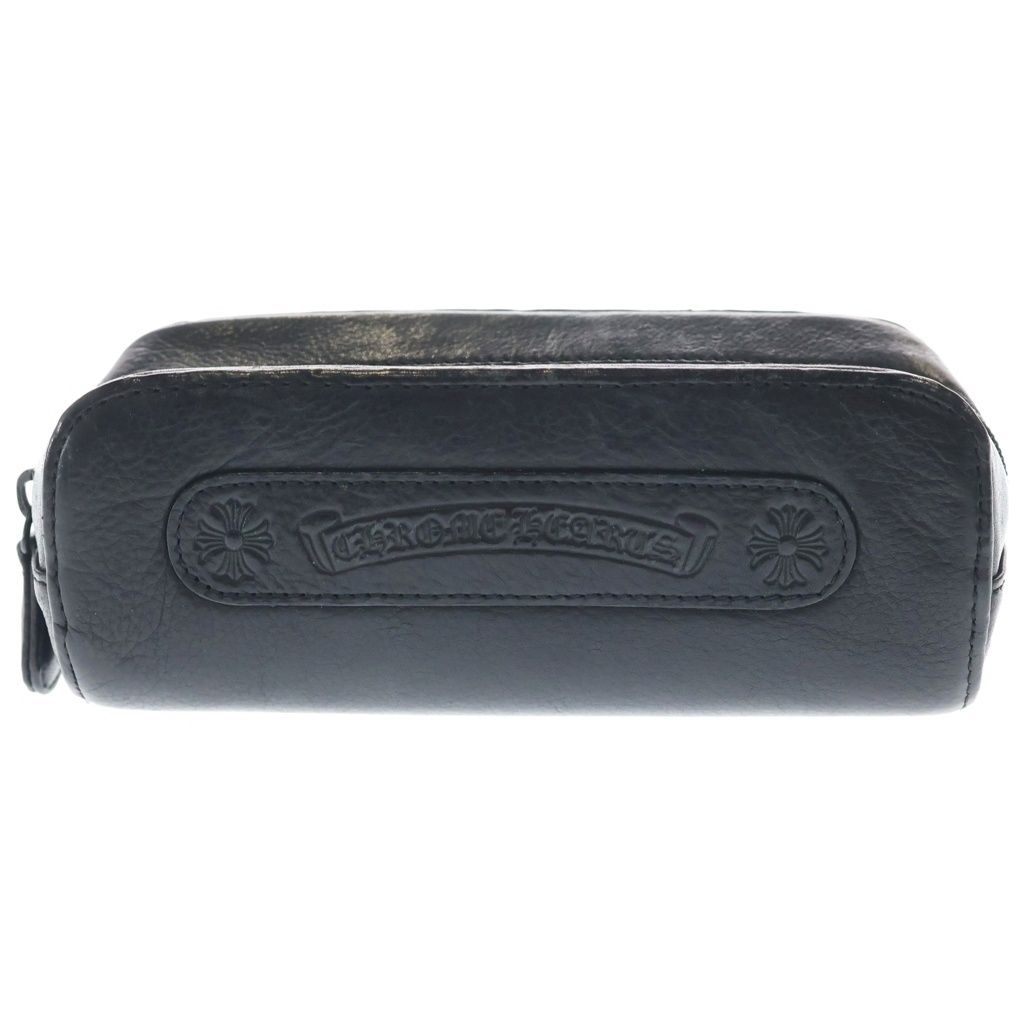 CHROME HEARTS (クロムハーツ) EYEWEAR CASE アイウェアケース レザー ジップ メガネケース ブラック