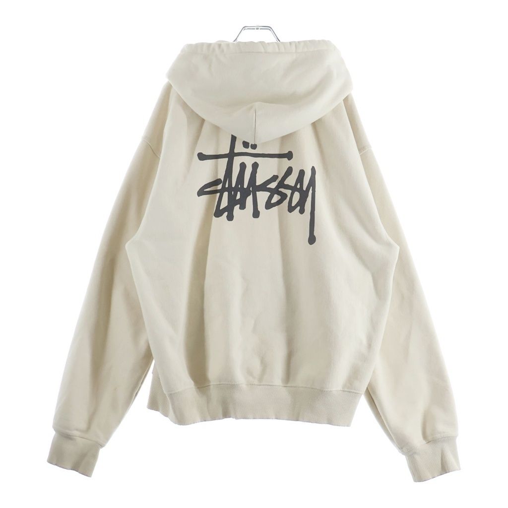 STUSSY (ステューシー) Basic Stussy Full Zip Hooded Sweat ベーシック ステューシー フルジップアップパーカー フーディー ベージュ 1974762