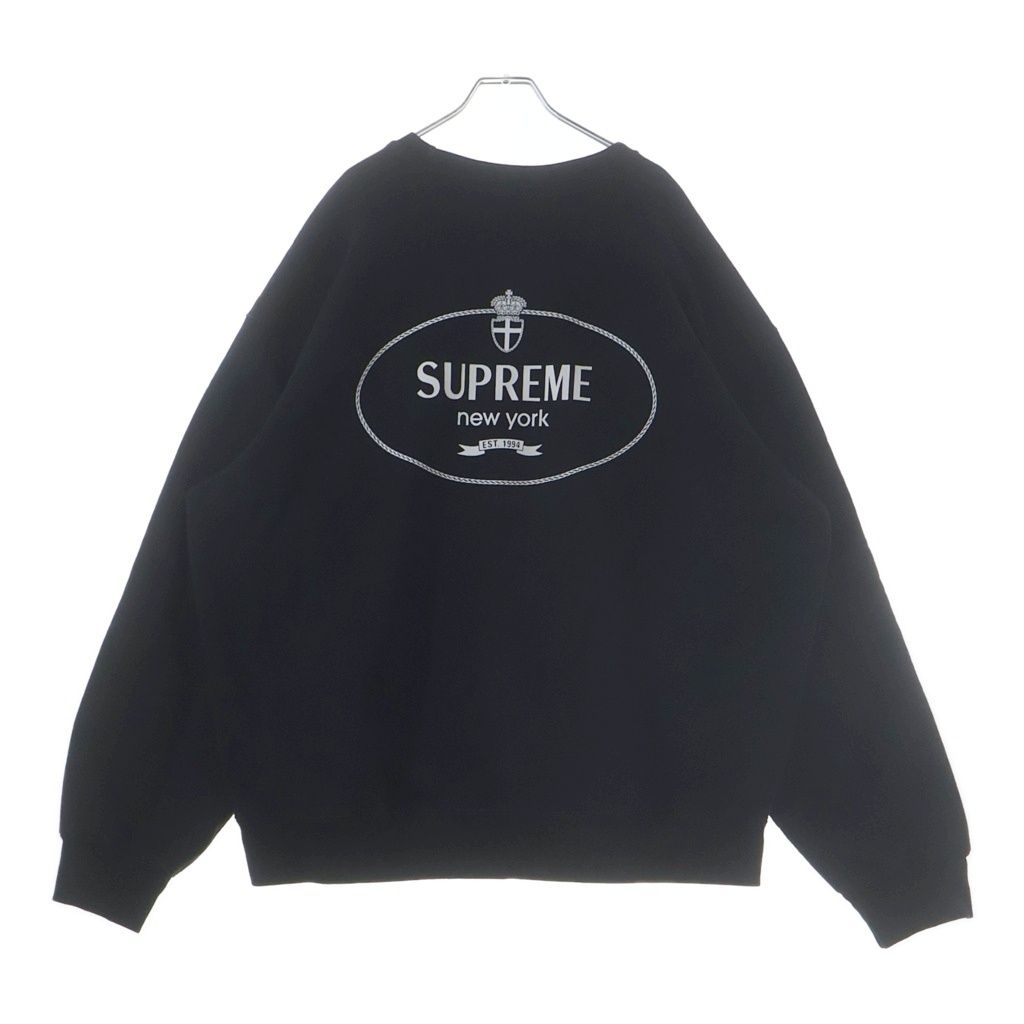 SUPREME (シュプリーム) 24AW Crest Crewneck クレスト クルーネックスウェットトレーナー ブラック
