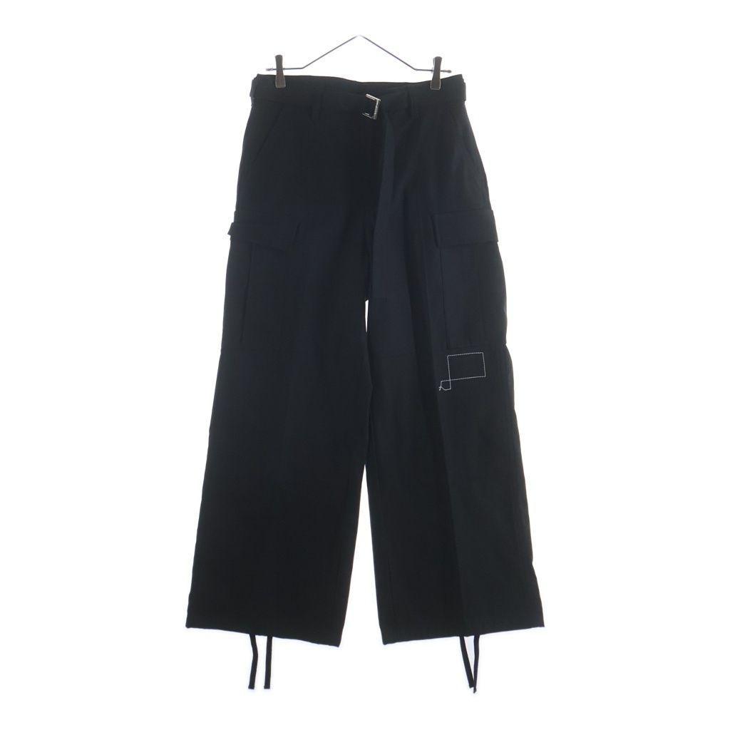 Sacai (サカイ) 25SS ×WTAPS COTTON BACK SATIN PANTS ダブルタップス コットン バック サテン カーゴパンツ ブラック 25-03695M