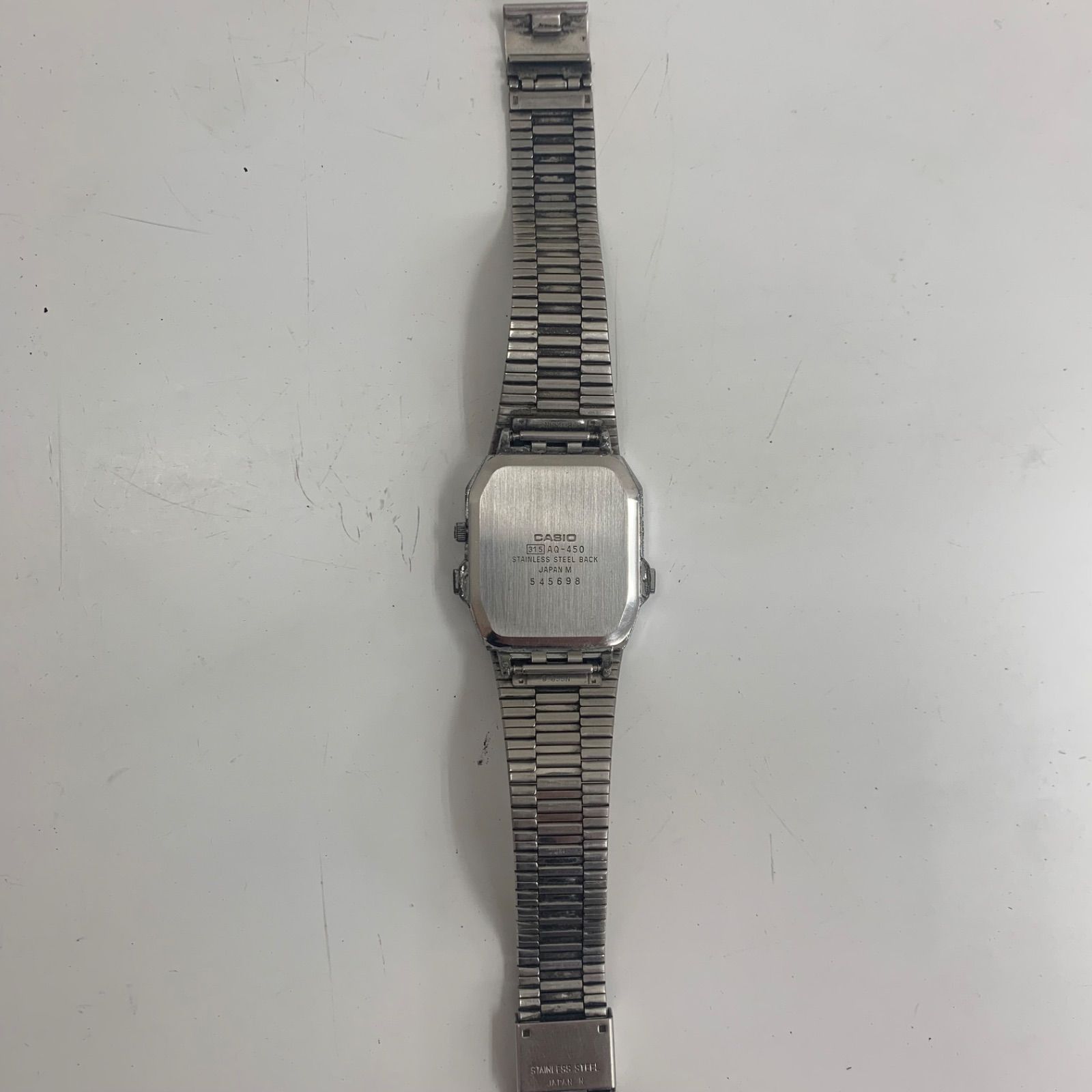 ✨CASIO✨カシオ✨アラームクロノグラフ✨AQ-450G✨ヴィンテージ✨腕時計 欲張りの極み】カシオ AQ-450 アナデジ アラームクロノグラフ