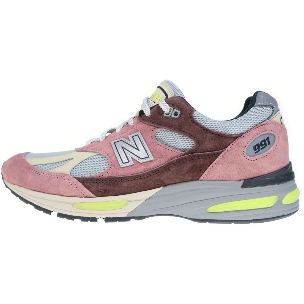 New Balance (ニューバランス) U991MG2 991V2 スウェード ローカットスニーカー ピンク/グレー US9.5/27.5cm