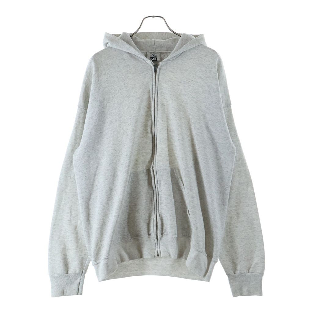VINTAGE (ヴィンテージ) 80-90s Zip Up Hoodie LLタグ ジップアップ フーディー パーカー 霜降り 無地 グレー