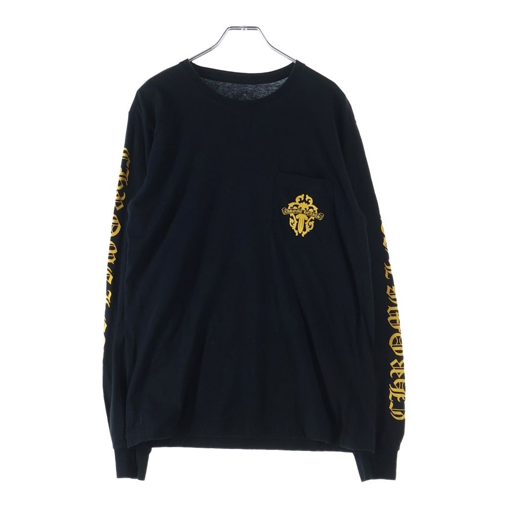 CHROME HEARTS (クロムハーツ) VINE DAGGER L/S TEE ヴァインダガー袖英字ロゴプリント 長袖Tシャツカットソー