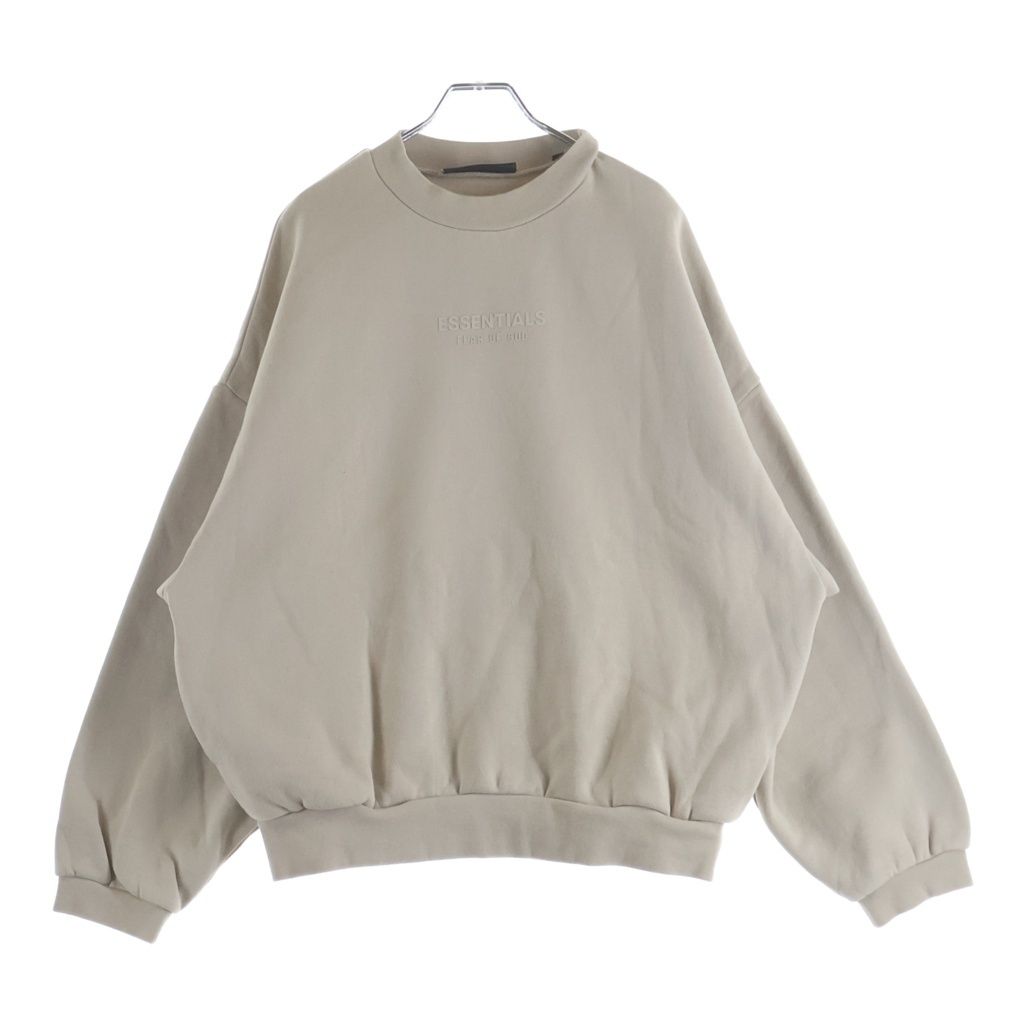 FEAR OF GOD ESSENTIALS (フィアオブゴッド エッセンシャルズ) Crewneck Sweatshirts クルーネックスウェットシャツ ラバーロゴスウェットトレーナー ベージュ