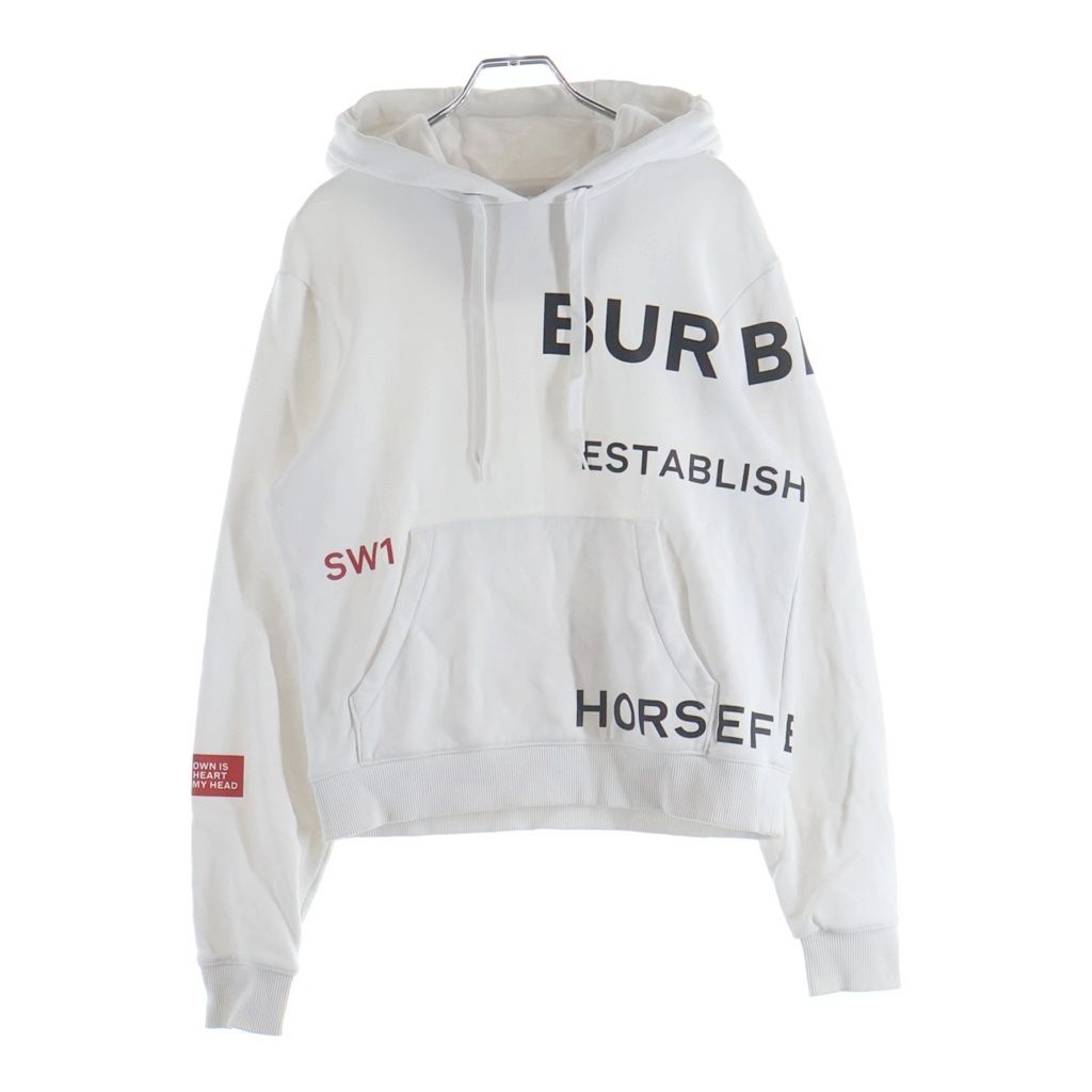 BURBERRY (バーバリー) Hoodie ホースフェリー プルオーバースウェットパーカー フーディー ホワイト 8017166