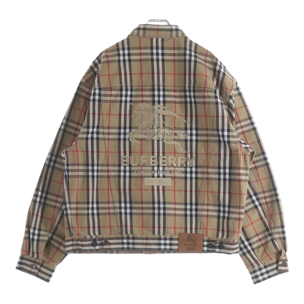 SUPREME (シュプリーム) × BURBERRY 22SS Denim Trucker Jacket バーバリー デニムトラッカージャケット ブラウン