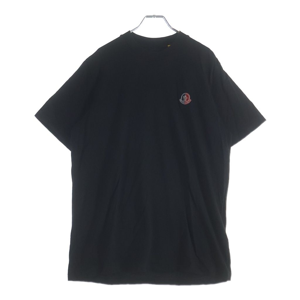 MONCLER (モンクレール) 22AW T-SHIRT SS ロゴワッペン クルーネック半袖Tシャツ カットソー ブラック H20928C00007