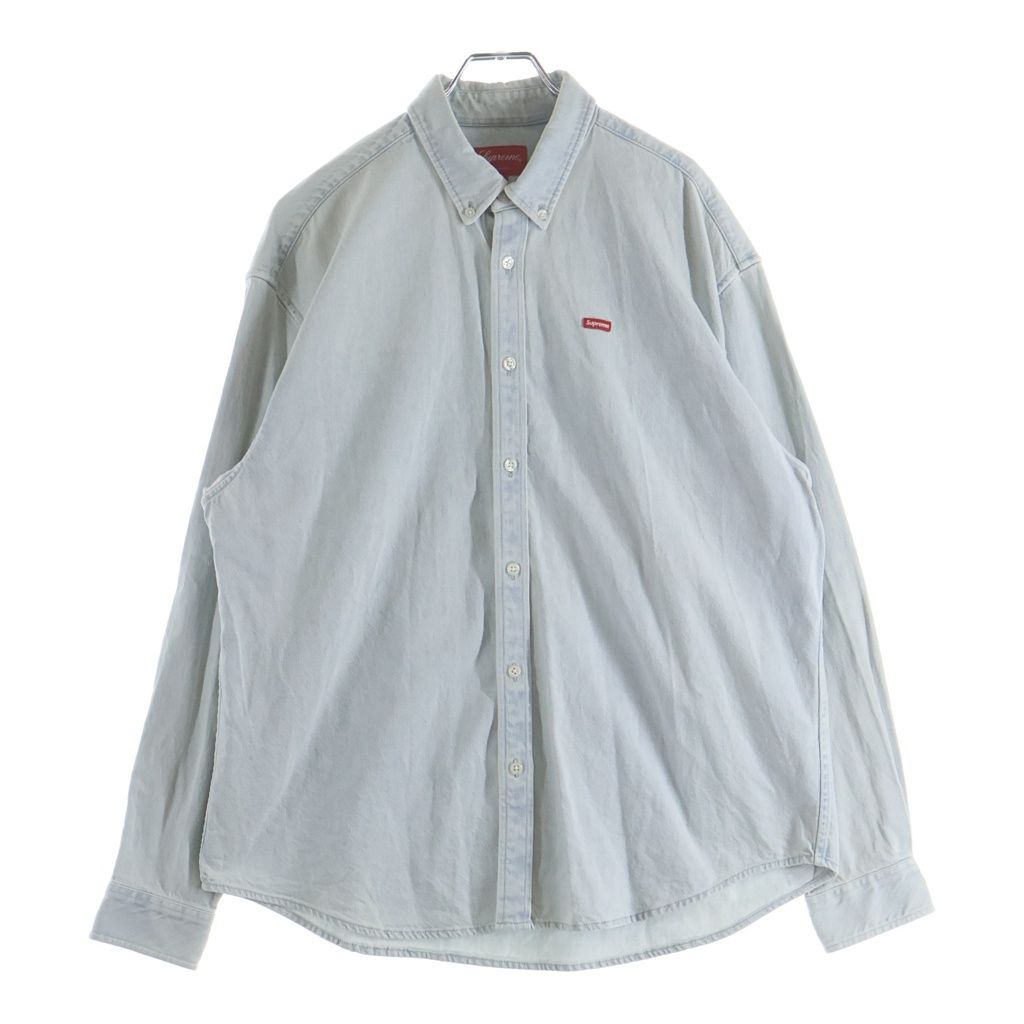 SUPREME (シュプリーム) 24SS Small Box Shirt スモールボックスロゴ 長袖デニムシャツ ライトインディゴ