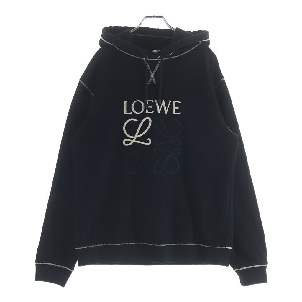 LOEWE (ロエベ) アナグラム ロゴ刺繍 プルオーバー スウェットパーカー ブラック #L H526Y25X02