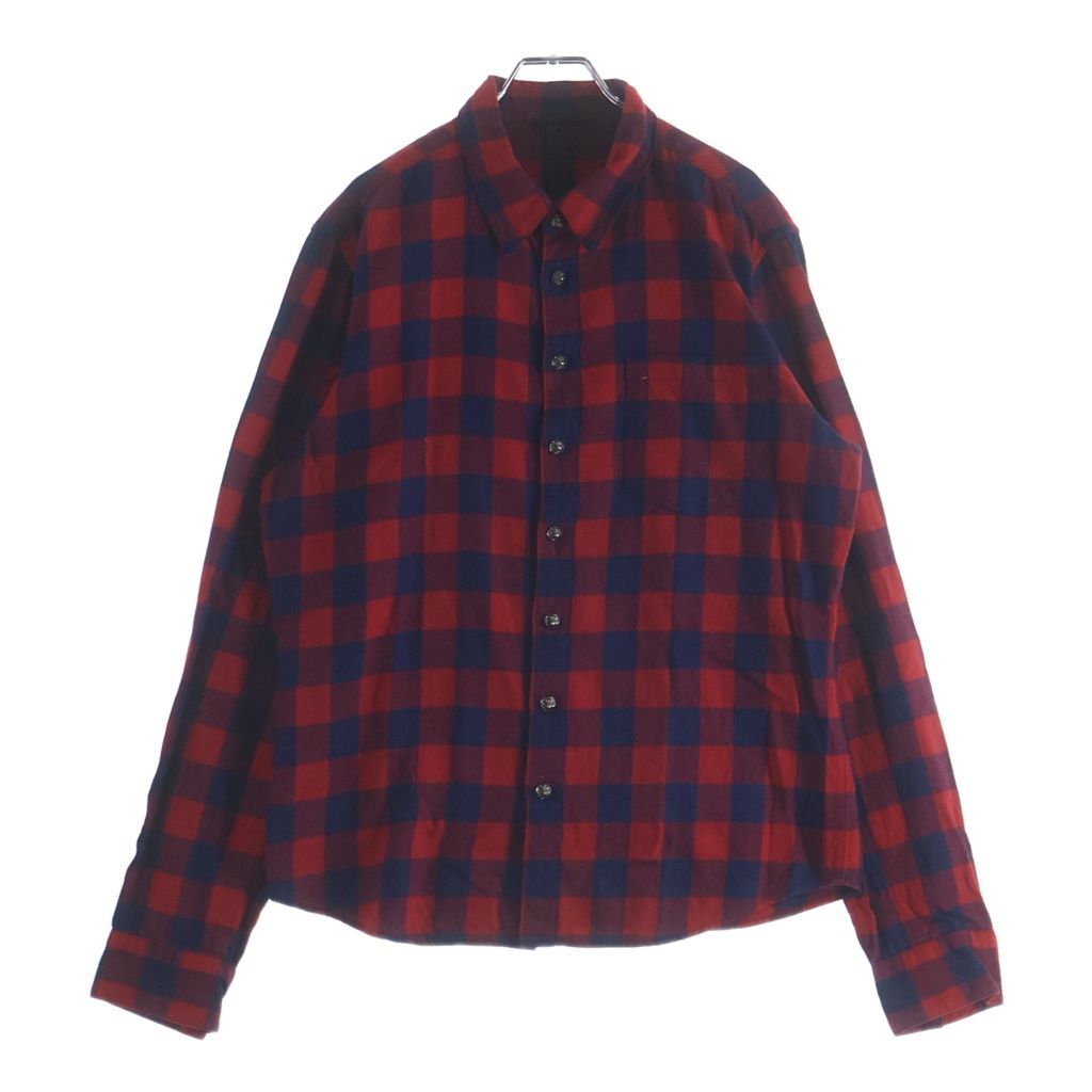 CHROME HEARTS (クロムハーツ) LOOSE END ルーズエンド 袖スターパッチ付チェックシャツ ブルー