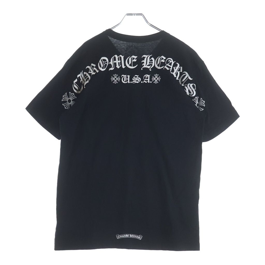 CHROME HEARTS (クロムハーツ) BACK ARCH USA LOGO TEE バックアーチ USAロゴ 半袖Tシャツ カットソー ブラック