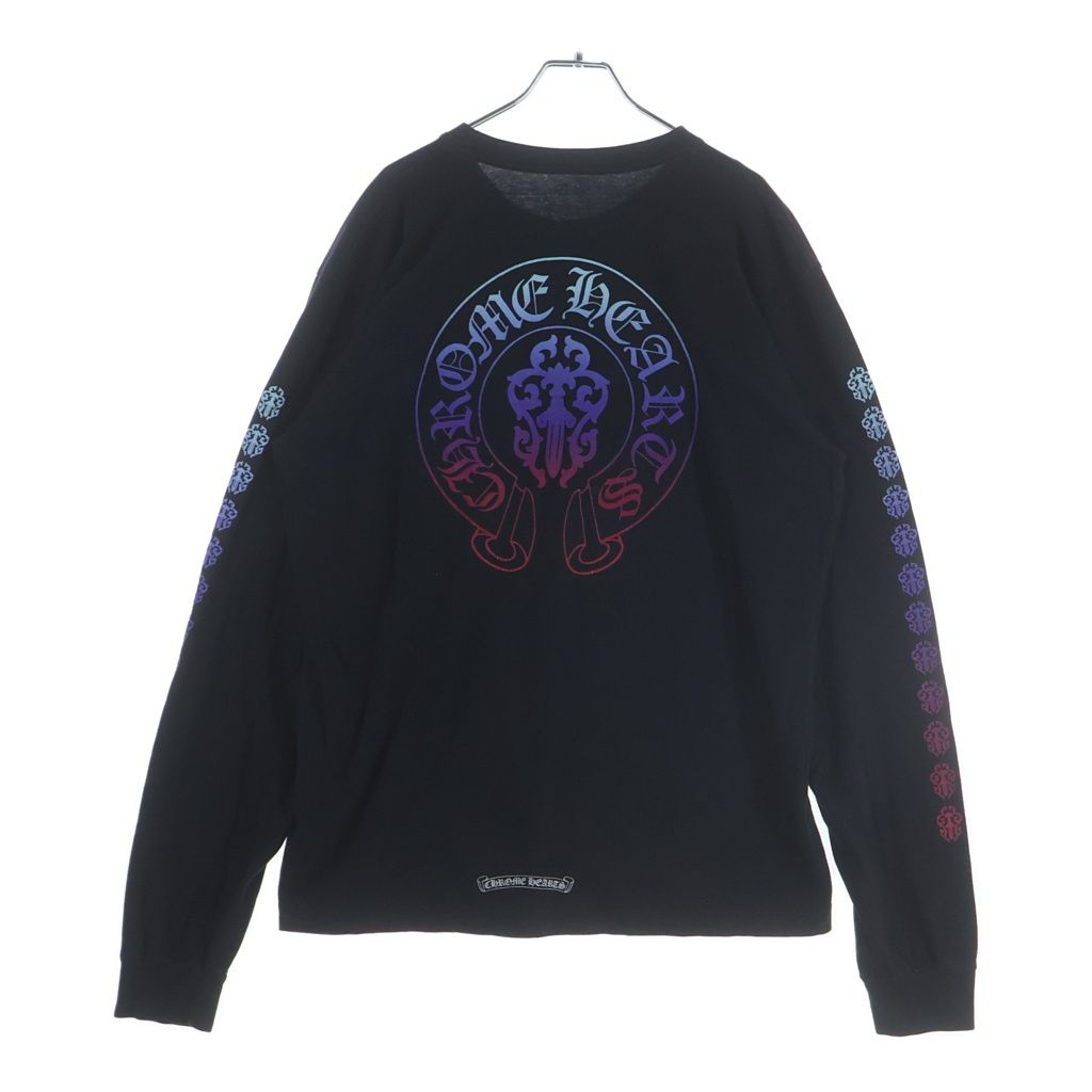 CHROME HEARTS (クロムハーツ) Gradation DAGGER LONG SLEEVE グラデーション ダガー ロングスリーブ 長袖シャツ ロンT ブラック
