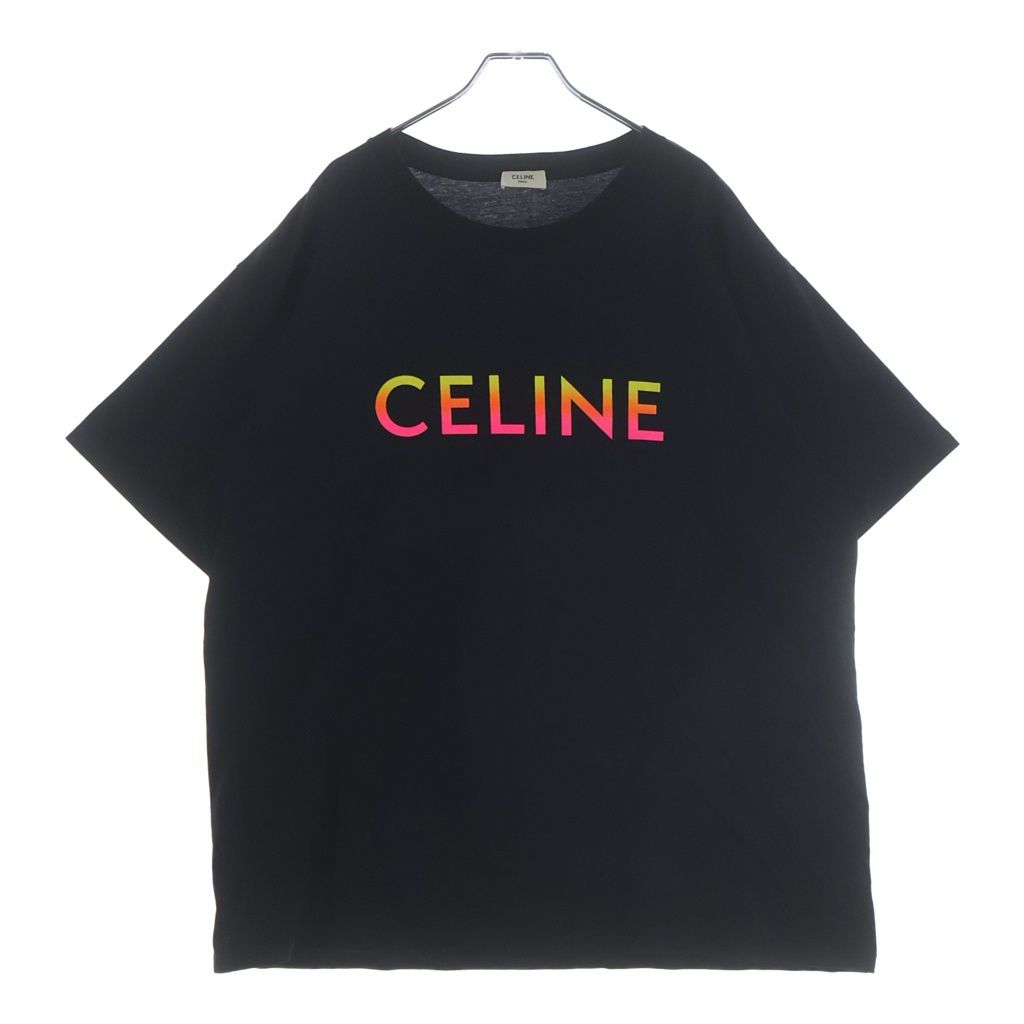 CELINE (セリーヌ) 22SS Gradient Logo Print Cotton Tee 2X10B671Q グラデーション ロゴ クルーネック半袖Tシャツカットソー ブラック