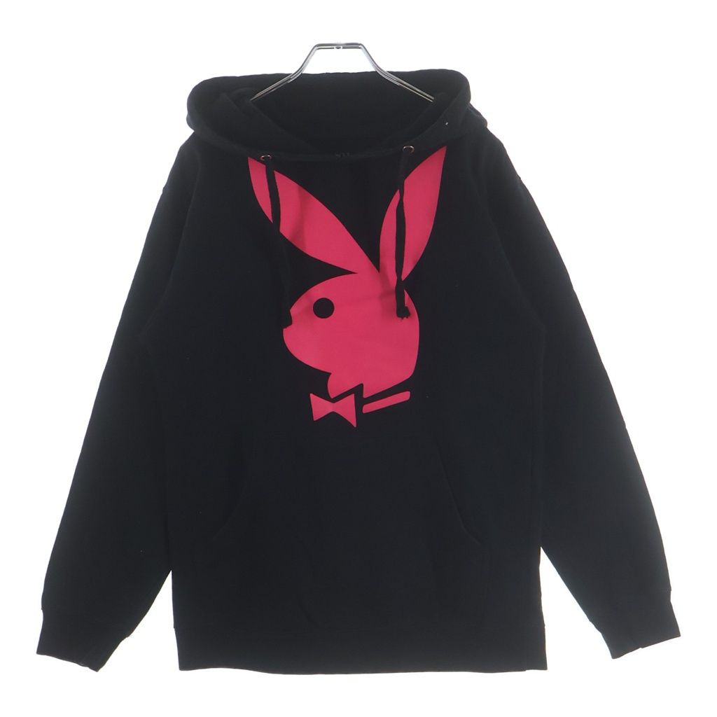 ANTI SOCIAL SOCIAL CLUB (アンチソーシャルソーシャルクラブ) ×PLAYBOY LOGO PRINT PULLOVER HOODIE ×プレイボーイ ロゴプリント プルオーバーパーカー フーディ ブラック