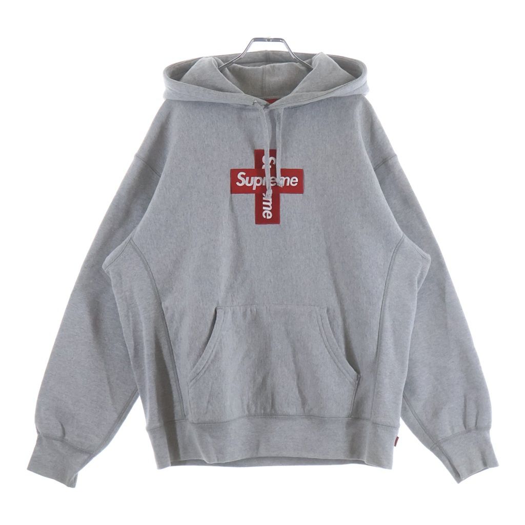 SUPREME (シュプリーム) 20AW Cross Box Logo Hooded Sweatshirt クロスボックスロゴ プルオーバースウェットパーカー フーディ グレー
