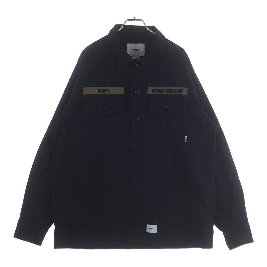 WTAPS (ダブルタップス) 20AW BUDS/LS/COTTON. SATIN バッツ コットンサテン ミリタリー 長袖シャツ ブラック 202BRDT-SHM01