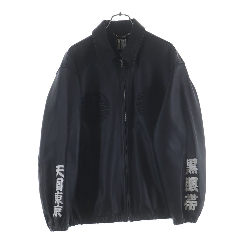 WACKO MARIA (ワコマリア) 22AW ×THE BLACK EYE PATCH Leather Bomber Jacket ザ ブラック アイパッチ ロゴ刺繍 ジップアップ レザー ボンバージャケット ブラック