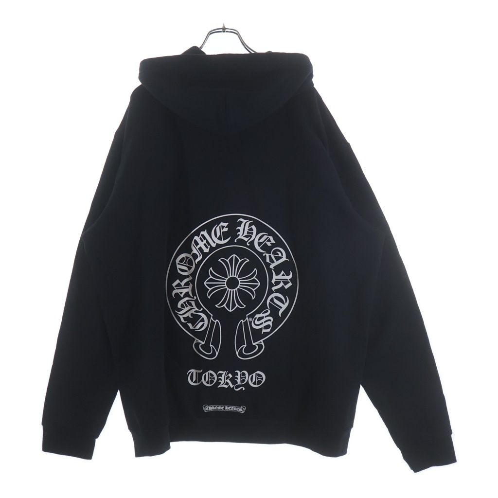 CHROME HEARTS (クロムハーツ) SWTSHRT HD ZIP LTD 東京限定バックホースシュープリントジップアッパーカー