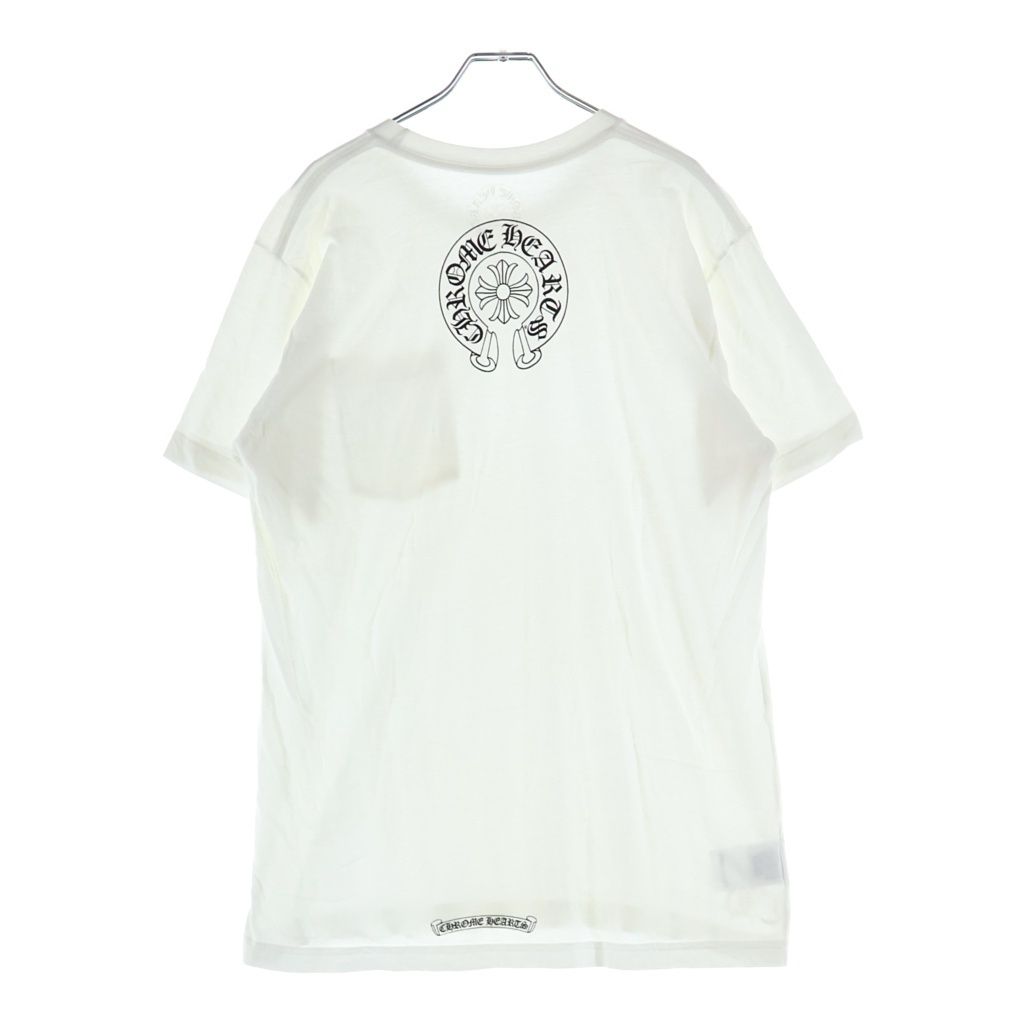 CHROME HEARTS (クロムハーツ) Neck Logo S/S TEE ネックロゴ バックホースシュー クルーネック半袖Tシャツカットソー ホワイト 44,213円