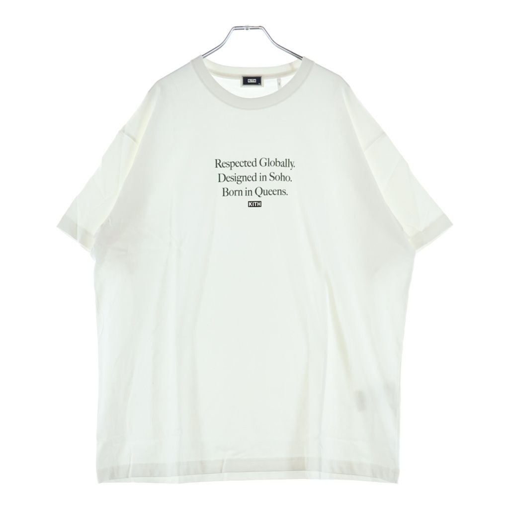 KITH (キス) フロントロゴデザイン クルーネック カットソー 半袖Tシャツ ホワイト KH3826-101