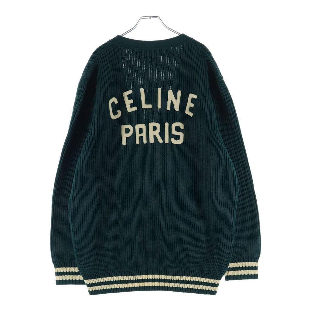 CELINE (セリーヌ) College Cotton Cardigan Forest カレッジ コットン カーディガン フォレスト グリーン 2AD70192W.31FE