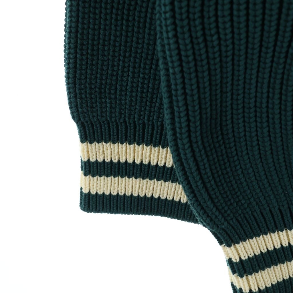CELINE (セリーヌ) College Cotton Cardigan Forest カレッジ コットン