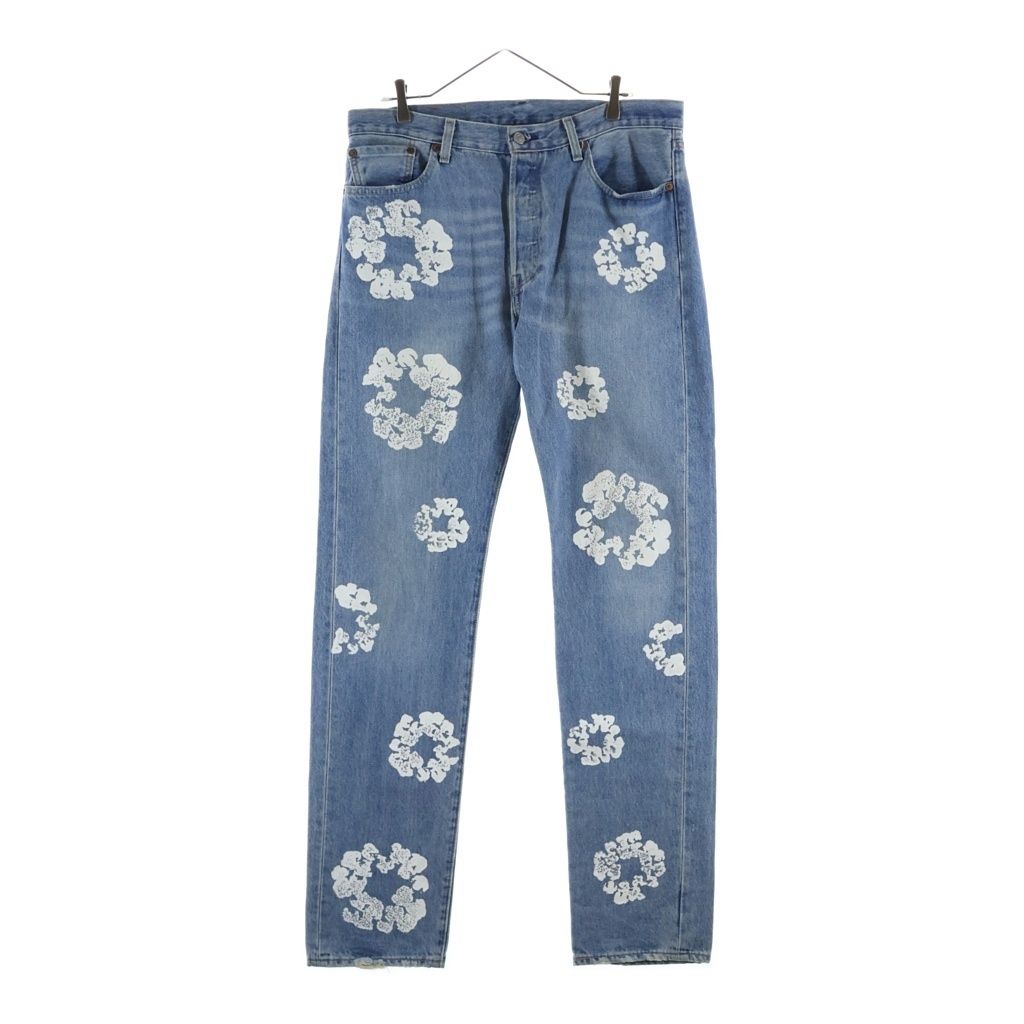 DENIM TEARS (デニムティアーズ) × Levi's 501 COTTON WREATH CHAINSTITCH リーバイス 花柄デニムパンツ インディゴ PC9-A1592-0002