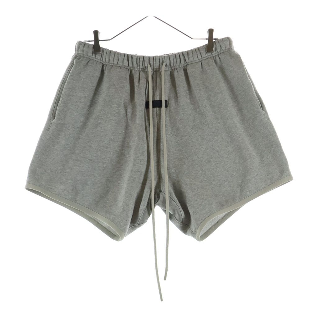 FEAR OF GOD ESSENTIALS (フィアオブゴッド エッセンシャルズ) SHORT PANTS ラバーロゴ スウェットハーフパンツ ショーツ グレー