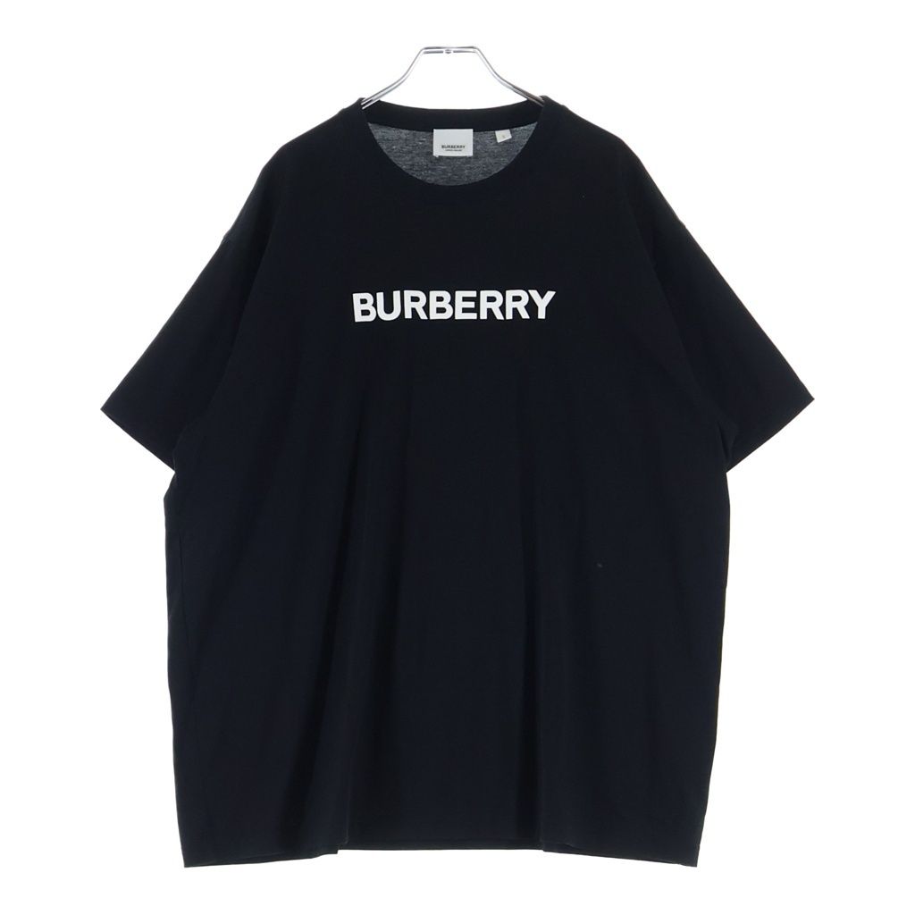 BURBERRY (バーバリー) ロゴプリント コットン クルーネック カットソー ブラック 8055307