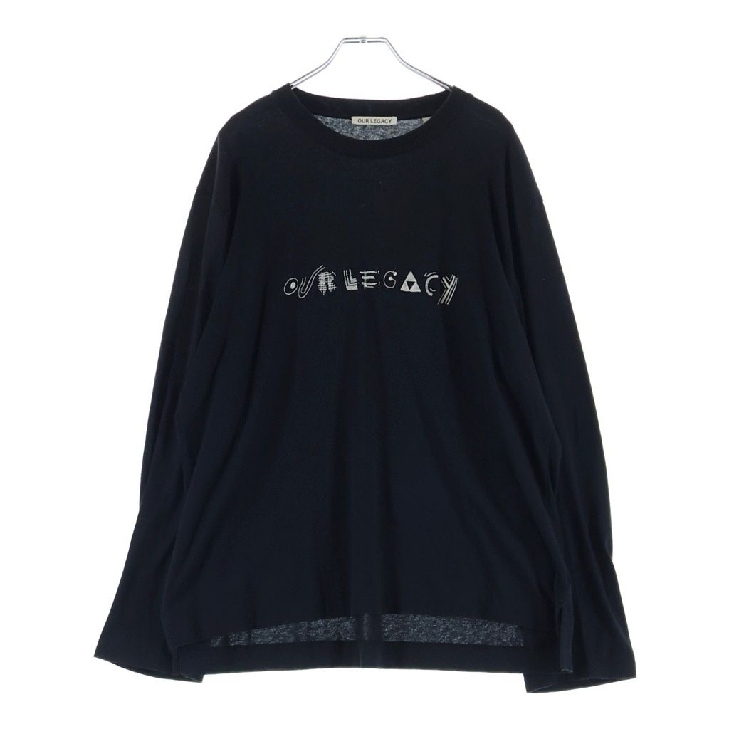 OUR LEGACY (アワーレガシー) ロゴ刺繍 クルーネック 長袖Tシャツ カットソー ブラック M4226CLB 12,856円